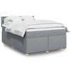 vidaXL Boxspring met matras stof lichtgrijs 140x190 cm