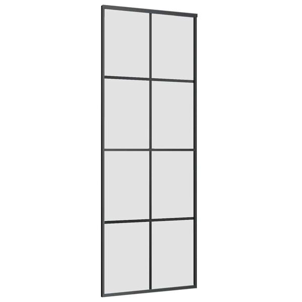 vidaXL Schuifdeur met beslag 76x205 cm ESG-glas en aluminium