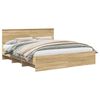 vidaXL Bedframe met hoofdeinde Sonoma Eiken 200 x 200 cm Bewerkt hout