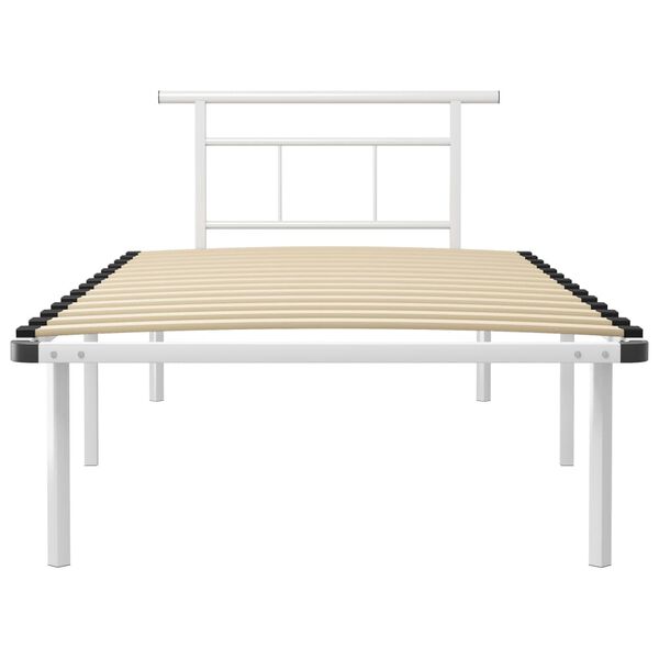 vidaXL Bedframe metaal wit 100x200 cm
