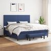 vidaXL Boxspring met matras stof blauw 200x200 cm