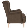 vidaXL Fauteuil met massief rubberwood poten stof bruin