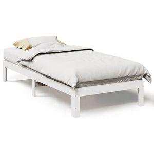 vidaXL Bedframe zonder matras massief grenenhout wit 80x200 cm