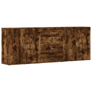 vidaXL Dressoirs 3 st bewerkt hout gerookt eikenkleurig