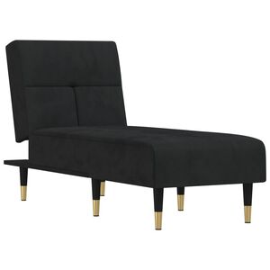 vidaXL Chaise longue fluweel zwart