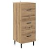 vidaXL Highboard Artisan Eiken 34,5 x 34 x 180 cm Bewerkt hout