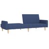 vidaXL Slaapbank 2-zits met voetenbank stof blauw