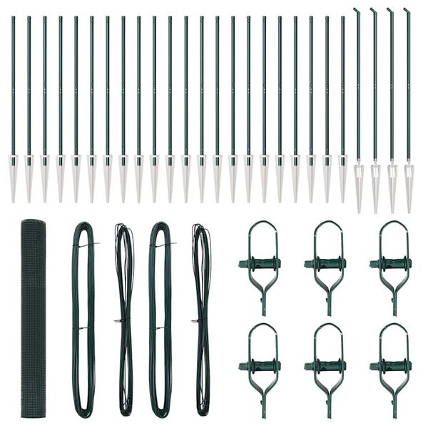 vidaXL Afrasteringspaal Groen 50 x 1,4 m (19 x 19 mm gaas)