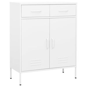vidaXL Opbergkast 80x35x101,5 cm staal wit