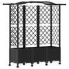 vidaXL Verhoogd Bed met Trellis en Dak Zwart 163 x 40 x 144 cm PP