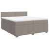 vidaXL Boxspring met matras stof taupe 200x200 cm