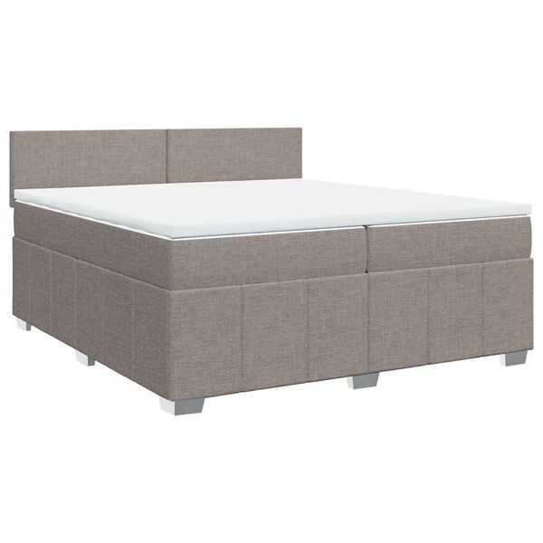 vidaXL Boxspring met matras stof taupe 200x200 cm