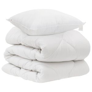 vidaXL Dekbed met kussen 2 pcs Wit Microvezel