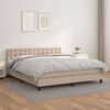 vidaXL Boxspring met matras kunstleer cappuccinokleurig 180x200 cm
