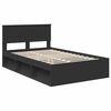 vidaXL Bedframe met hoofdeinde Zwart 120 x 190 cm Massief grenenhout