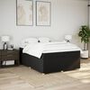 vidaXL Boxspring met matras stof zwart 160x200 cm