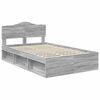 vidaXL Bedframe Grijs Sonoma 135 x 190 cm Massief grenenhout
