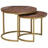 vidaXL Nest Koffietafels 2 st Donkerbruin 50 x 50 x 40 cm