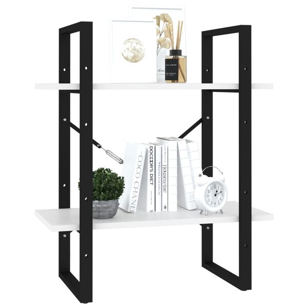 vidaXL Boekenkast met 2 schappen 60x30x70 cm bewerkt hout wit