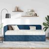 vidaXL Hoekbedframe met matras met hoofdeinde Blauw 90 x 200 cm Stof