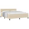 vidaXL Boxspringbed met kussen met hoofdeinde Cr&egrave;me 180 x 200 cm Stof