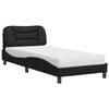 vidaXL Bed met matras "Hvar" kunstleer zwart 90x200 cm