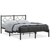 vidaXL Bedframe met hoofdbord metaal zwart 140x200 cm
