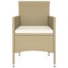 vidaXL 5-delige Bistroset poly rattan en gehard glas beige