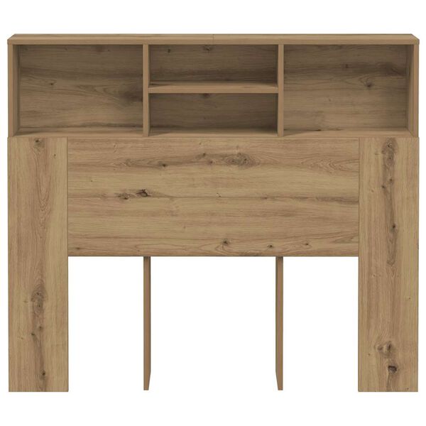 vidaXL Hoofdbordkast 120x19x103,5 cm bewerkt hout artisanaal eiken