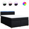 vidaXL Boxspring met matras stof zwart 140x200 cm