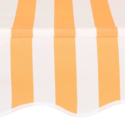 vidaXL Luifel handmatig uittrekbaar 350 cm oranje en witte strepen