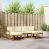 vidaXL Buiten bankenset 6 pcs Natuurlijk en Cr&egrave;me Bewerkt hout