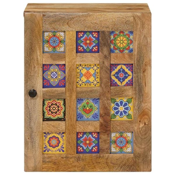 vidaXL Badkamer Hangkast Naturel 38 x 33,5 x 48 cm Massief Mango Hout