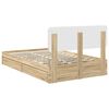 vidaXL Opslag bed met lade Sonoma Eiken 135 x 190 cm Bewerkt hout