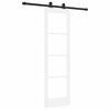 vidaXL Schuifdeur ORKDAL Wit 61 x 198,5 cm Massief grenenhout en glas