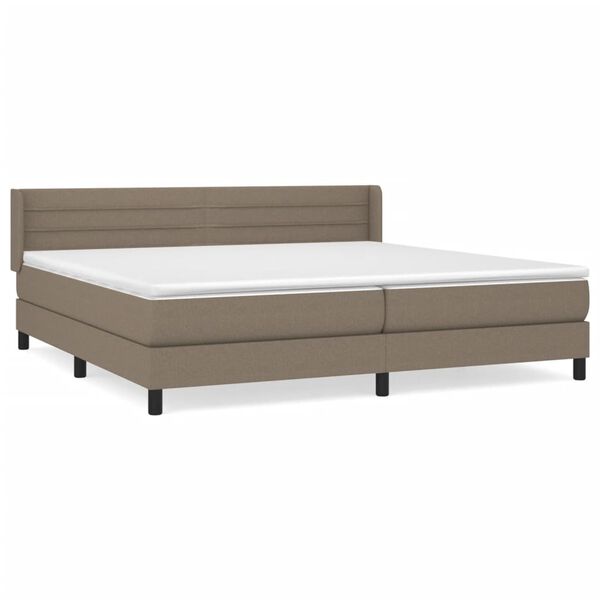 vidaXL Boxspring met matras stof taupe 200x200 cm