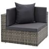 vidaXL 7-delige Loungeset met kussens poly rattan grijs