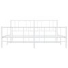 vidaXL Bedframe met hoofd- en voeteneinde metaal wit 183x213 cm