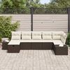 vidaXL Tuin Sofa Set met kussen 7 pcs Bruin poly rattan