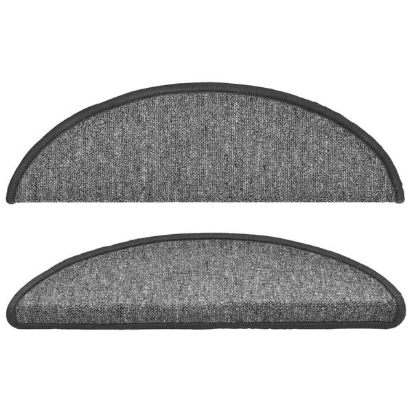 vidaXL Trapmatten 10 st 56x17x3 cm Donkergrijs Halfrond