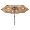 vidaXL Parasol met LED-verlichting 400 cm taupe