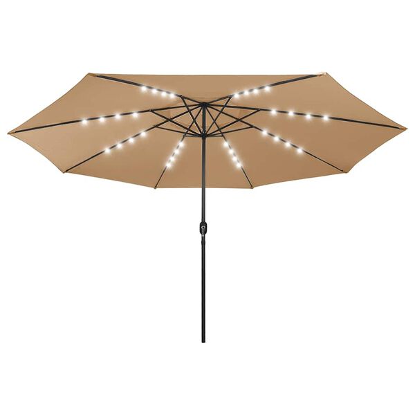 vidaXL Parasol met LED-verlichting 400 cm taupe
