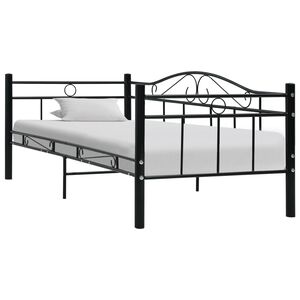 vidaXL Bedbank metaal zwart 90x200 cm
