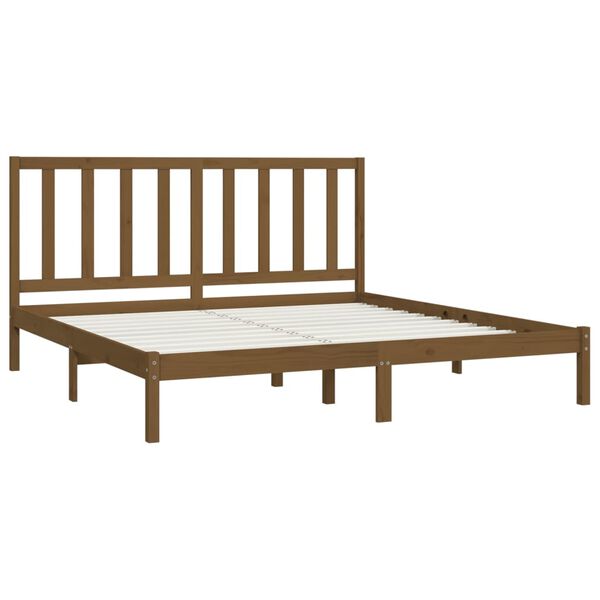 vidaXL Bedframe massief grenenhout honingbruin 200x200 cm