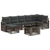 vidaXL Tuinbankenset 8 st Grijs en Donkergrijs poly rattan