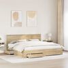 vidaXL Bedframe met hoofdeinde Sonoma Eiken 200 x 200 cm Bewerkt hout