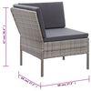 vidaXL 6-delige Loungeset met kussens poly rattan grijs