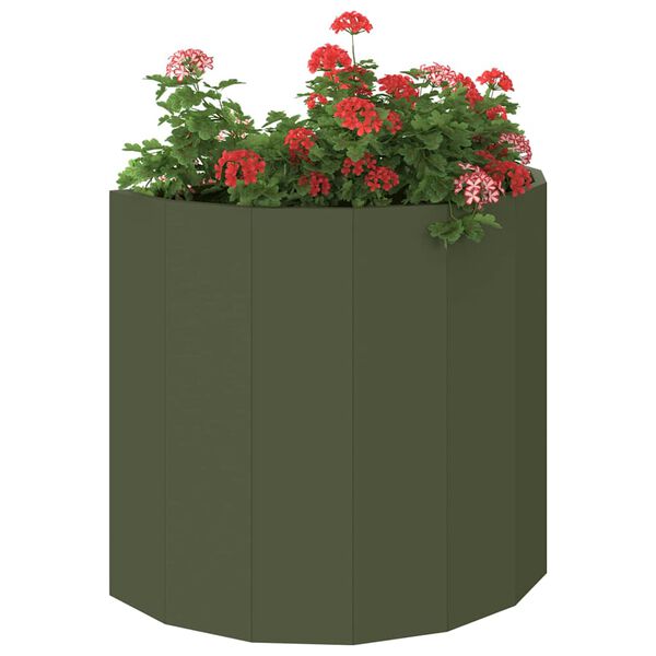 vidaXL Plantenbak Olijf Groen 60 x 30 x 50 cm Staal