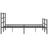 vidaXL Bedframe met hoofd- en voeteneinde metaal zwart 150x200 cm