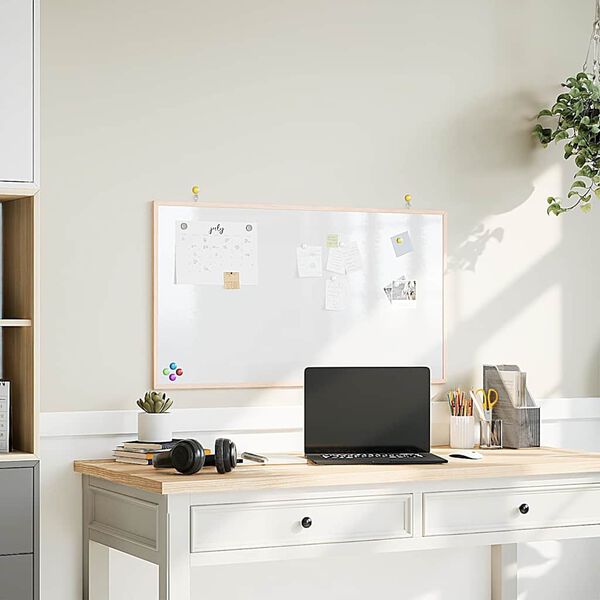 vidaXL Magnetisch whiteboard met massief grenenhouten frame 100x55 cm